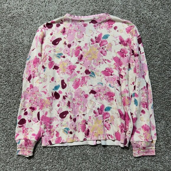 ST JOHN COLLECTION Women's Medium Floral Cardigan Sweater - Picture 4 of 8